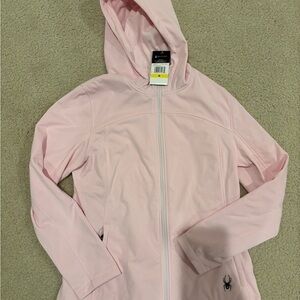 Spyder Pink lightweight Jacket with Water-Resistant Fabric